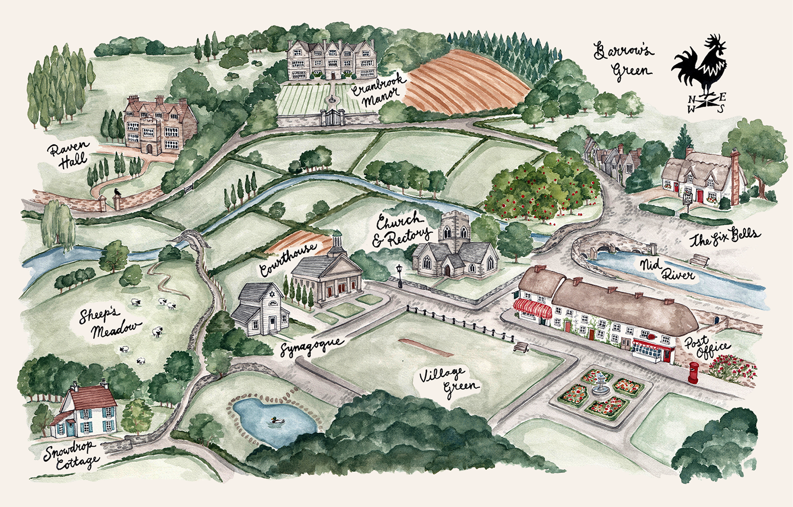 The Six Bells town map